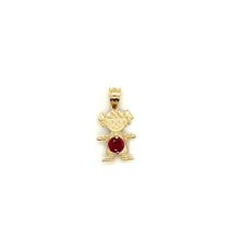 Load image into Gallery viewer, 14k Gold Girl Birthstone Cz Pendant