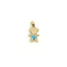 Load image into Gallery viewer, 14k Gold Girl Birthstone Cz Pendant