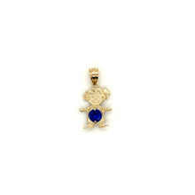 Load image into Gallery viewer, 14k Gold Girl Birthstone Cz Pendant