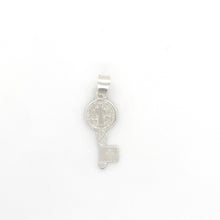Load image into Gallery viewer, Sterling Silver Saint Benedict Key Pendant