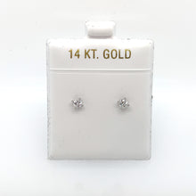 Load image into Gallery viewer, 14k White Gold Square Clear Cubic Zirconia Stud Earrings
