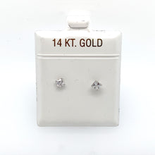 Load image into Gallery viewer, 14k White Gold Square Clear Cubic Zirconia Stud Earrings
