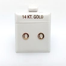 Load image into Gallery viewer, 14k Gold Stud Letter with Cubic Zirconia Studs
