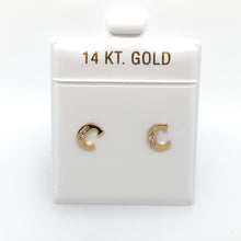 Load image into Gallery viewer, 14k Gold Stud Letter with Cubic Zirconia Studs