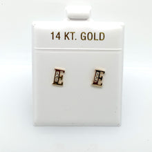 Load image into Gallery viewer, 14k Gold Stud Letter with Cubic Zirconia Studs