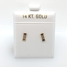 Load image into Gallery viewer, 14k Gold Stud Letter with Cubic Zirconia Studs