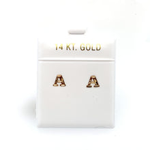 Load image into Gallery viewer, 14k Gold Stud Letter Studs