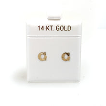 Load image into Gallery viewer, 14k Gold Stud Letter Studs