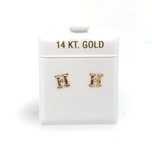 Load image into Gallery viewer, 14k Gold Stud Letter Studs