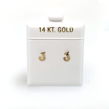Load image into Gallery viewer, 14k Gold Stud Letter Studs