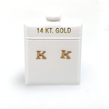Load image into Gallery viewer, 14k Gold Stud Letter Studs