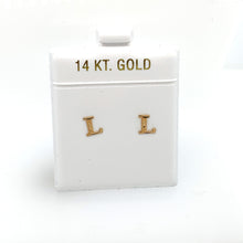 Load image into Gallery viewer, 14k Gold Stud Letter Studs