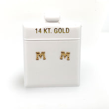 Load image into Gallery viewer, 14k Gold Stud Letter Studs