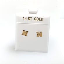 Load image into Gallery viewer, 14k Gold Stud Letter Studs