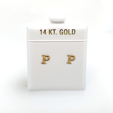 Load image into Gallery viewer, 14k Gold Stud Letter Studs