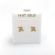 Load image into Gallery viewer, 14k Gold Stud Letter Studs