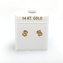 Load image into Gallery viewer, 14k Gold Stud Letter Studs