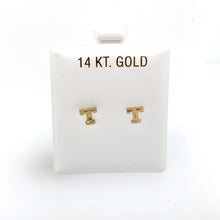 Load image into Gallery viewer, 14k Gold Stud Letter Studs