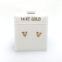 Load image into Gallery viewer, 14k Gold Stud Letter Studs