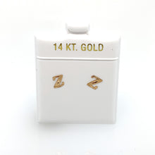 Load image into Gallery viewer, 14k Gold Stud Letter Studs