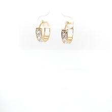 Load image into Gallery viewer, 10k Gold Clear Cubic Zirconia Huggies .