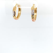 Load image into Gallery viewer, 14k Tri Gold Heart and Star Earrings