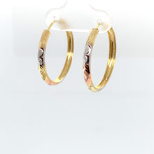 Load image into Gallery viewer, 14k Tri Gold Heart and Star Earrings
