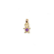 Load image into Gallery viewer, 14k Gold Boy Birthstone Cz Pendant