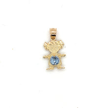 Load image into Gallery viewer, 14k Gold Girl Birthstone Cz Pendant