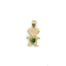 Load image into Gallery viewer, 14k Gold Girl Birthstone Cz Pendant