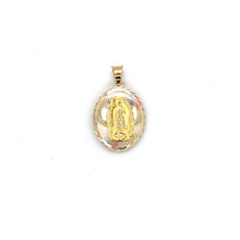 Load image into Gallery viewer, 10k Gold Our Lady of Guadalupe Double Sided Sacred Heart Pendant .