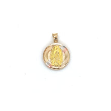 Load image into Gallery viewer, 10k Gold Our Lady of Guadalupe Double Sided Sacred Heart Pendant