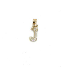 Load image into Gallery viewer, 14k Gold Crown Letter Pendant .