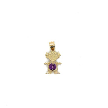 Load image into Gallery viewer, 10k Gold Girl BirthStone Pendant