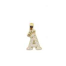 Load image into Gallery viewer, 14k Gold Crown Letter Pendant .