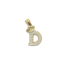 Load image into Gallery viewer, 14k Gold Crown Letter Pendant .