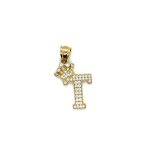 Load image into Gallery viewer, 10k Gold Crown Letter Pendant