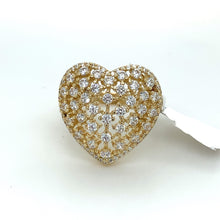 Load image into Gallery viewer, 14K Gold Heart Cz Ring .