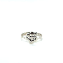 Load image into Gallery viewer, Customized Sterling Silver Paw Name Ring