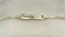 Load image into Gallery viewer, Sterling Silver Childrens Heart ID Bracelet