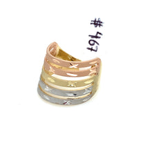Load image into Gallery viewer, 14K Tri Gold Row Ring