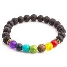 Load image into Gallery viewer, Natural Stone 7 Chakra Lava Bracelet