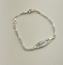 Load image into Gallery viewer, Sterling Silver Childrens Heart ID Bracelet