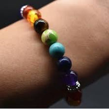 Load image into Gallery viewer, Natural Stone 7 Chakra Crystal Adjustable Bracelet