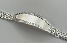 Load image into Gallery viewer, Sterling Silver 2 Row Curb 8" Diamond Cut Border 16mm Bracelet