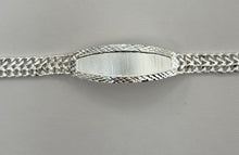 Load image into Gallery viewer, Sterling Silver 2 Row Curb 8" Diamond Cut Border 16mm Bracelet