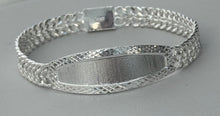 Load image into Gallery viewer, Sterling Silver 2 Row Curb 8" Diamond Cut Border 16mm Bracelet