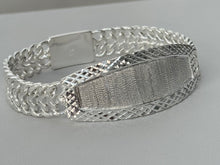 Load image into Gallery viewer, Sterling Silver 2 Row Curb 7" Diamond Cut Border 15.5mm Bracelet