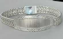 Load image into Gallery viewer, Sterling Silver 2 Row Curb 8" Diamond Cut Border 20mm Bracelet
