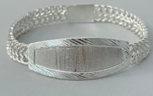Load image into Gallery viewer, Sterling Silver 2 Row Curb Diamond Cut ID 20mm Bracelet